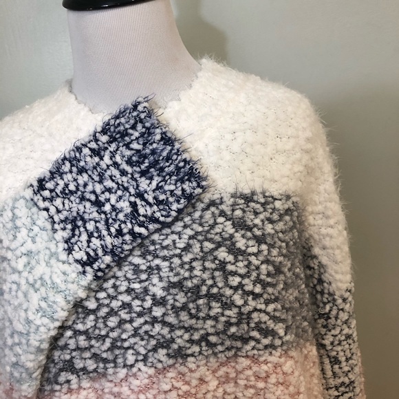 Cupio Oversized Fuzzy Striped Pullover Sweater - Picture 5 of 8